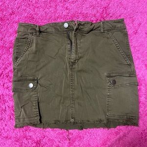 Garage Green Cargo Mini Skirt